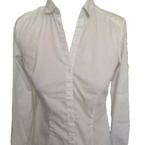 Forever 21 Womens Long Sleeve White or Blue Button Up Shirt Size XS - Picture 3 of 9